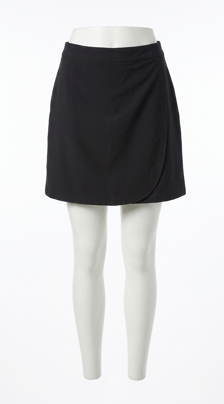 NEW TRIBAL pull on faux wrap skort in black